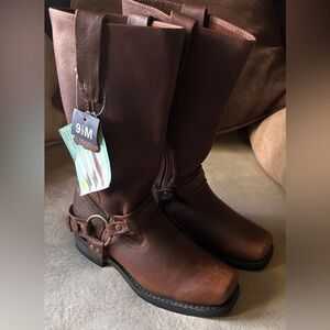 Masterson Mens Leather Motorcycle Riding Harness Boots Size 9.5